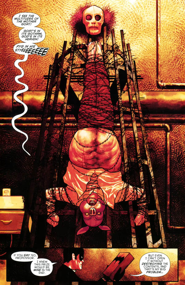 Unlucky 13: Professor Pyg crucified upside down in Batman and Robin #15